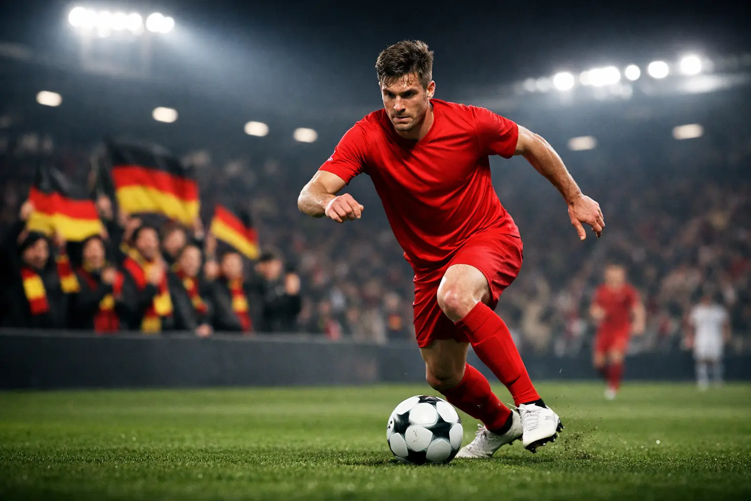Bundesliga-Spieler im Einsatz bei einem internationalen Spiel