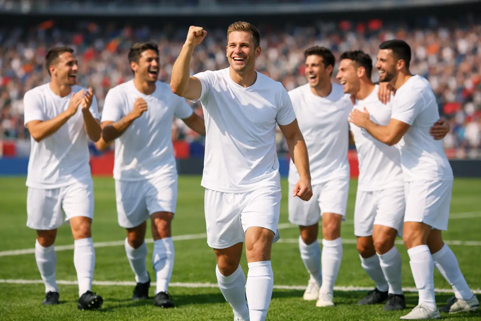 Dominante Fußballmannschaft feiert einen klaren Heimsieg im Stadion